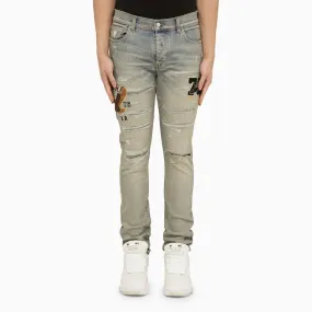 AMIRI Embroidered Varsity Eagle Indigo Jeans for Men | SS24 Collection