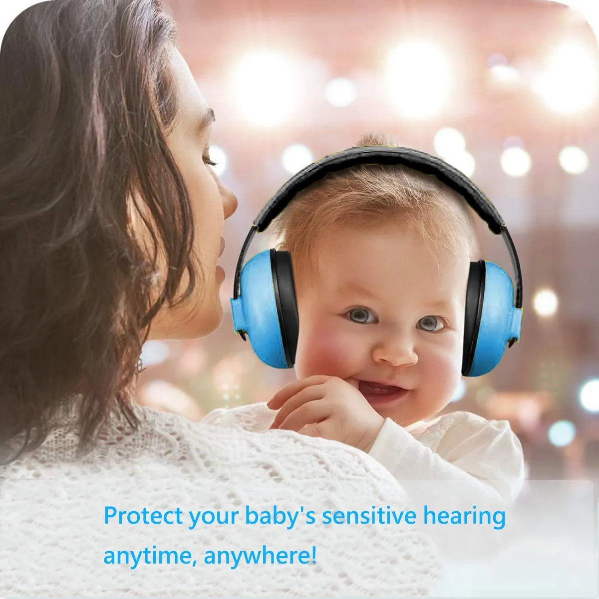 Baby Noise Cancelling Headphones Infant Ear Protection Comfortable Noise Reduction Ear Muffs for Babies Toddler 1 Months to 2 Years, Blue Light Blue