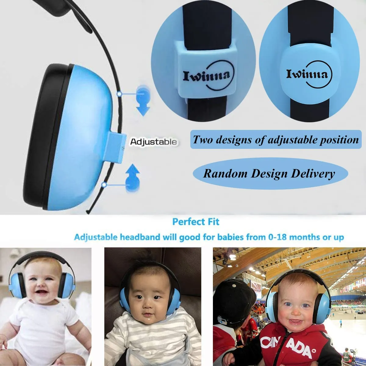 Baby Noise Cancelling Headphones Infant Ear Protection Comfortable Noise Reduction Ear Muffs for Babies Toddler 1 Months to 2 Years, Blue Light Blue