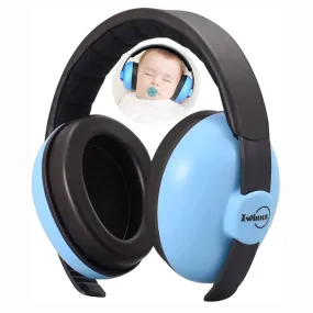 Baby Noise Cancelling Headphones Infant Ear Protection Comfortable Noise Reduction Ear Muffs for Babies Toddler 1 Months to 2 Years, Blue Light Blue