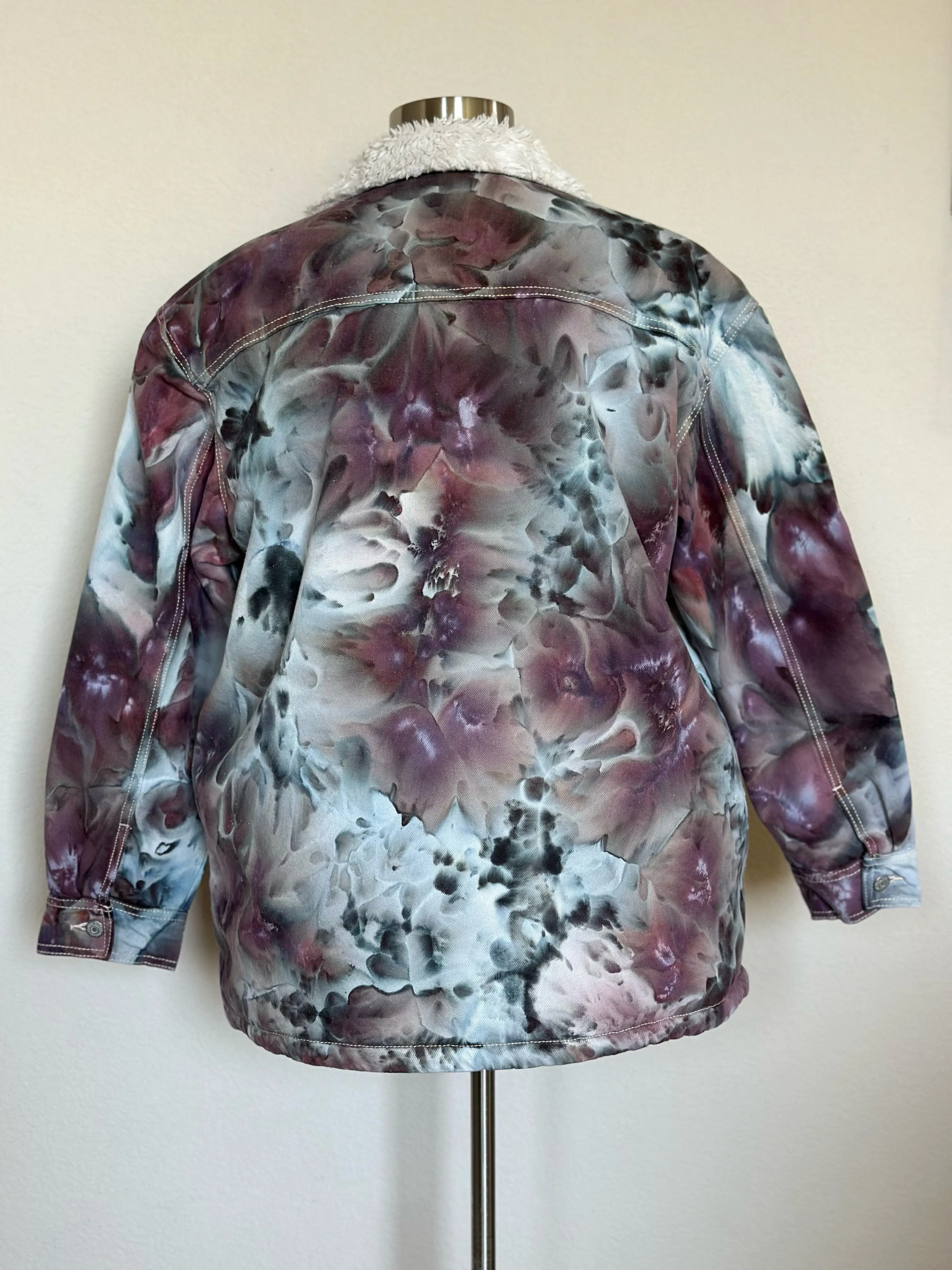 Custom Sherpa Lined Denim Jacket in ‘Brushed Steel’ for Sharlla