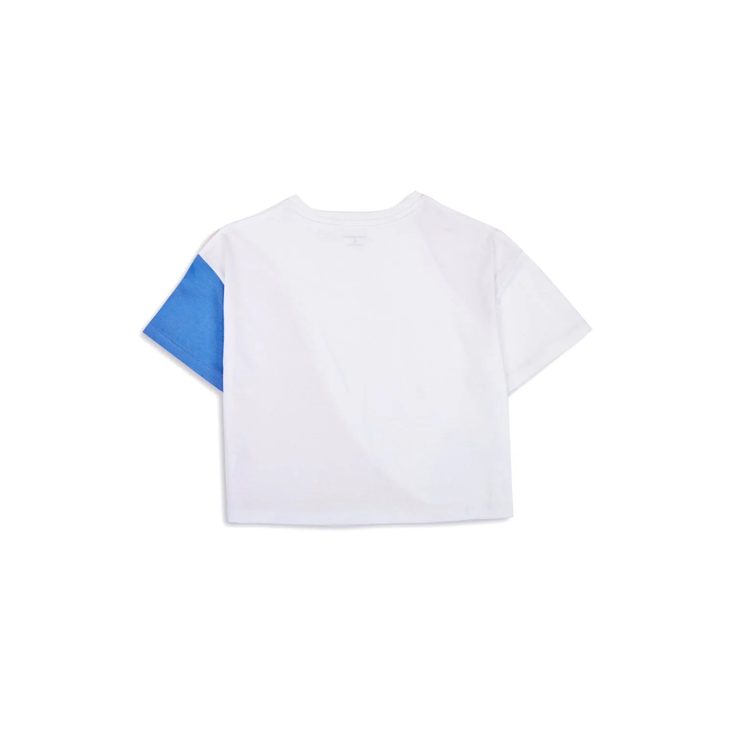 Drop Shoulder Color Block Tee - White