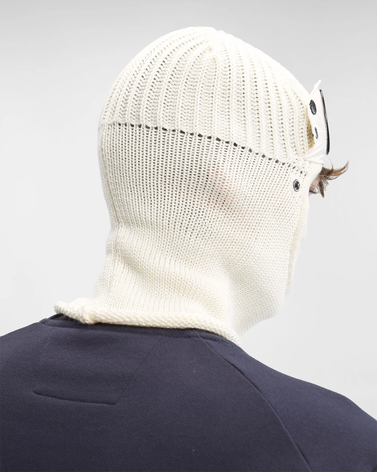 Extra Fine Merino Wool Goggle Balaclava Gauze White