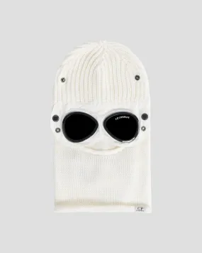 Extra Fine Merino Wool Goggle Balaclava Gauze White
