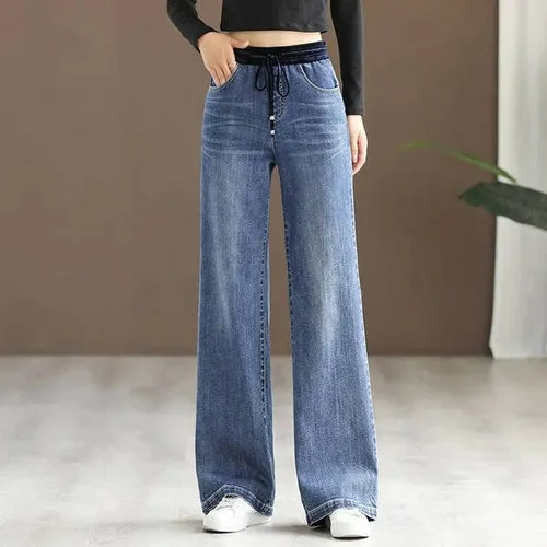 Flared Pants For Women Jeans Woman High Waist Jean Large