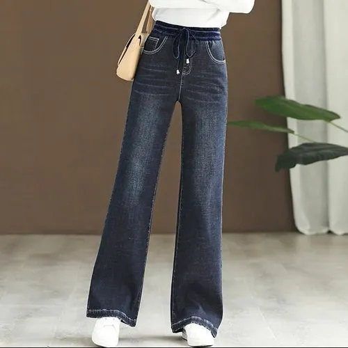 Flared Pants For Women Jeans Woman High Waist Jean Large