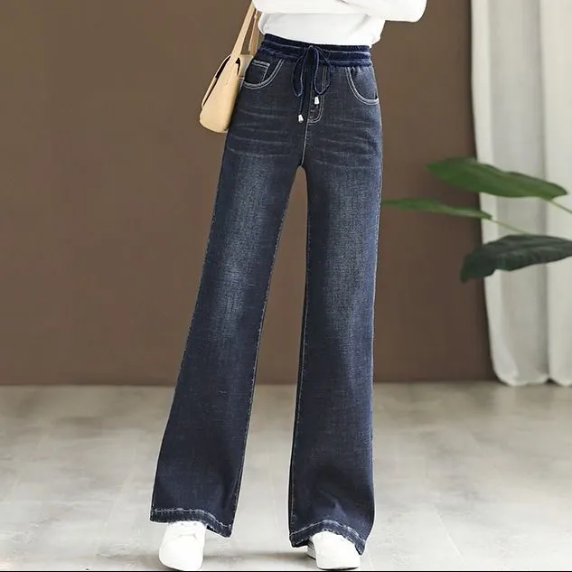 Flared Pants For Women Jeans Woman High Waist Jean Large
