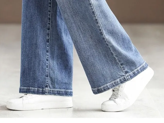 Flared Pants For Women Jeans Woman High Waist Jean Large