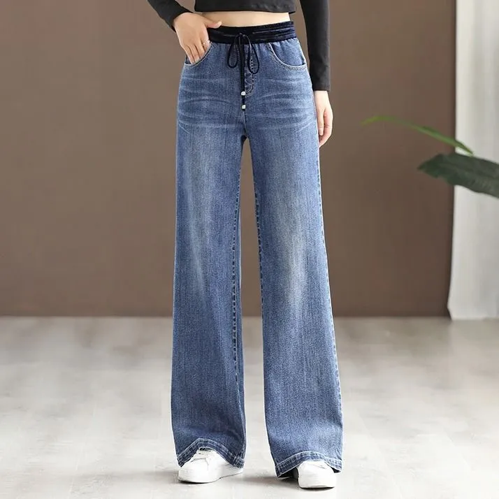 Flared Pants For Women Jeans Woman High Waist Jean Large
