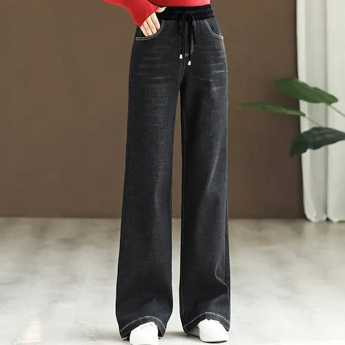 Flared Pants For Women Jeans Woman High Waist Jean Large