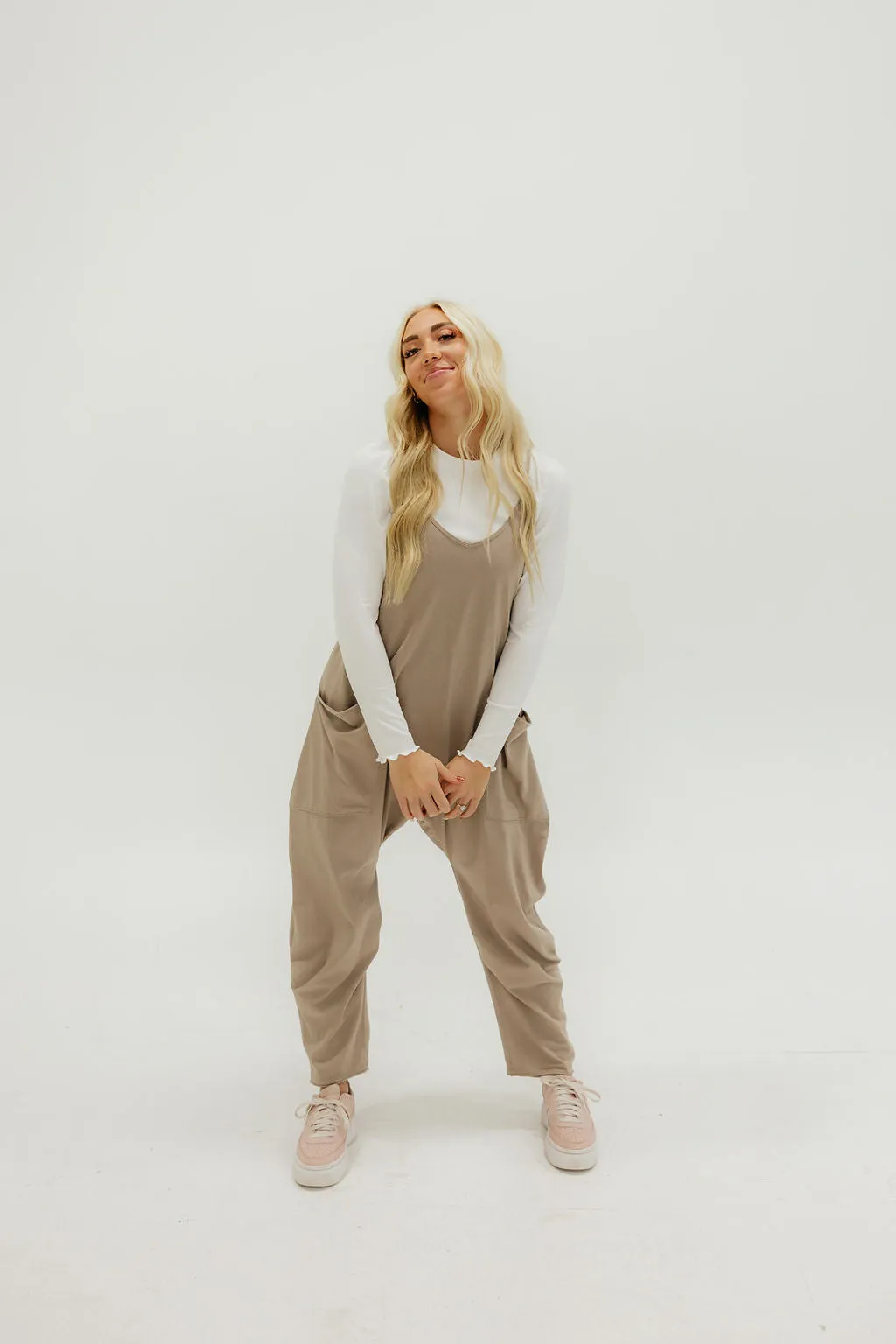Free People Hot Shot Onesie-Mocha Latte