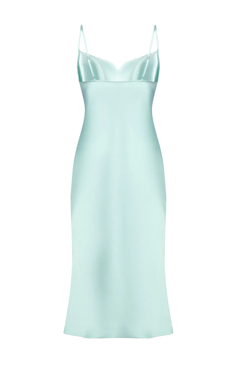 Janna Mint Silk Slip Dress