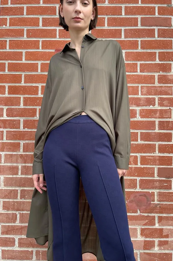Kick Stretch-Cotton Pants In Subtle Jacquard Navy (Sold Out)