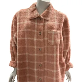 Koolaburra by Ugg Size 3X pink/white Sherpa Plaid Consignment Ladies Jacket