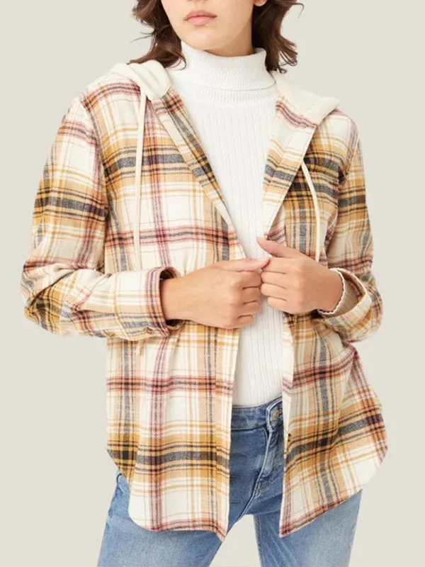 Plaid Hoodie Shirt Jacket