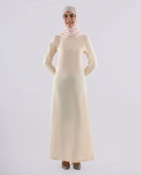 Rayon Full Sleeve Slip Dress - Beige