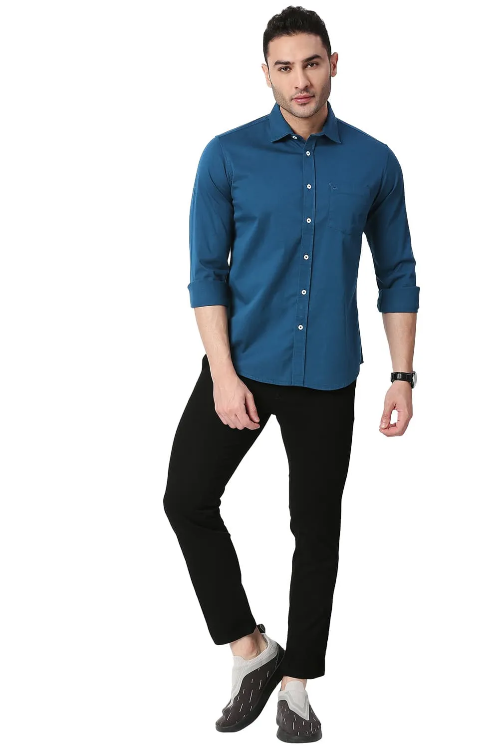 Slim Fit Cotton Twill Stretch Shirt