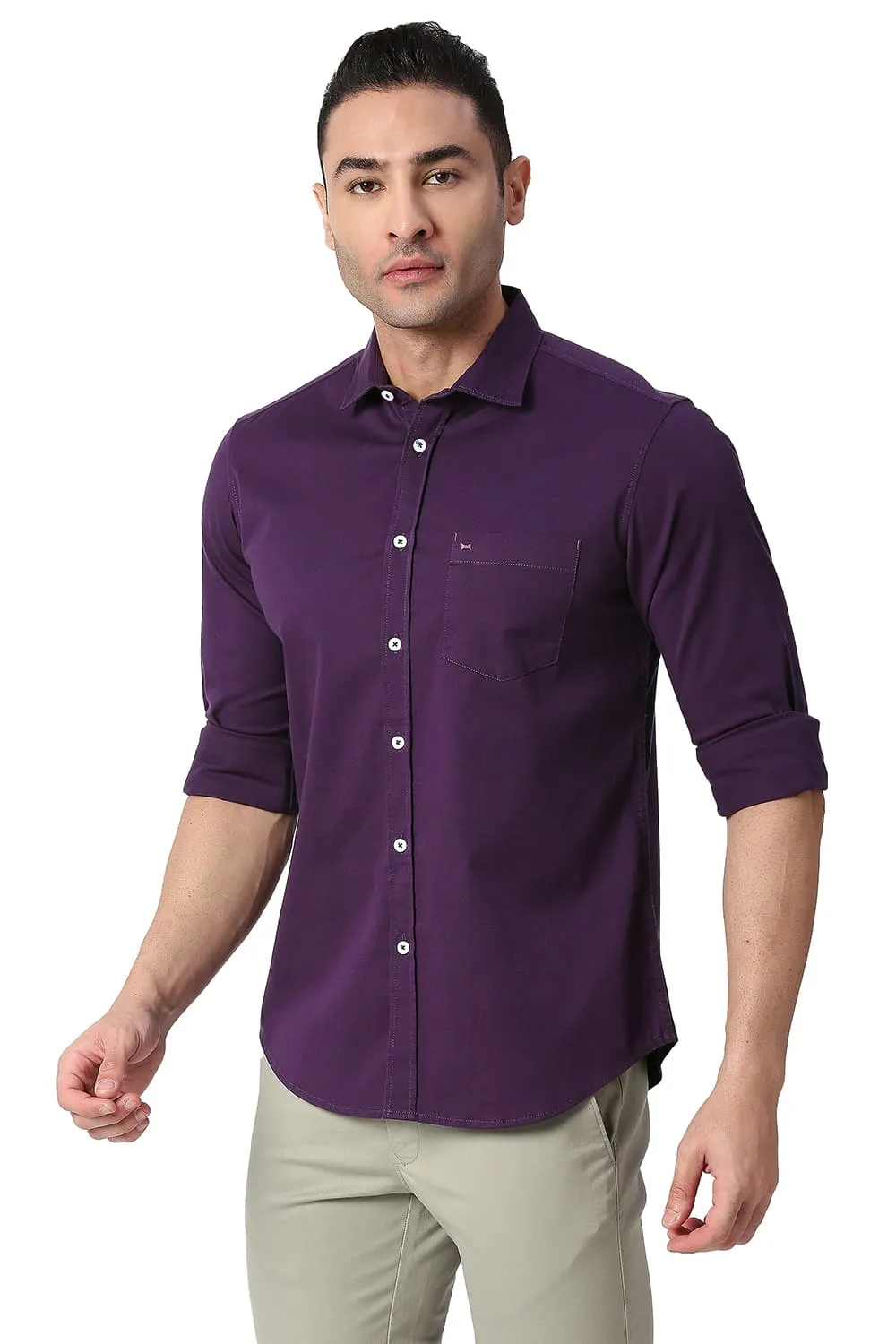 Slim Fit Cotton Twill Stretch Shirt