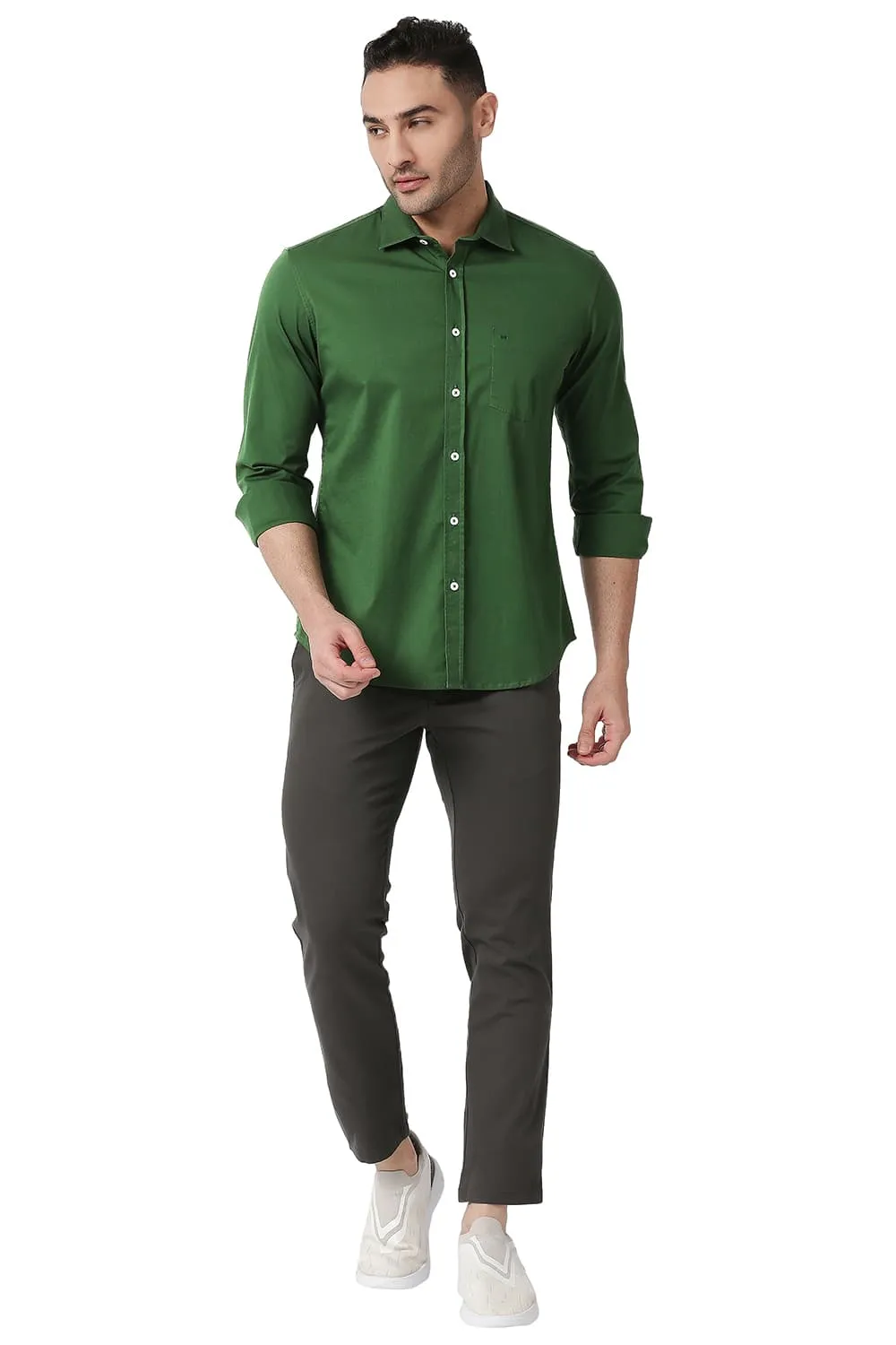 Slim Fit Cotton Twill Stretch Shirt