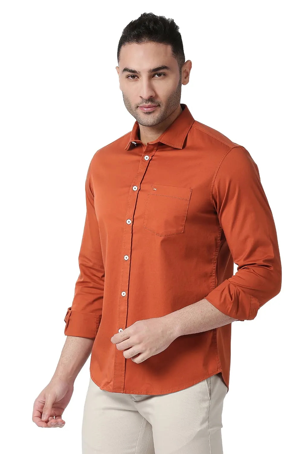 Slim Fit Cotton Twill Stretch Shirt