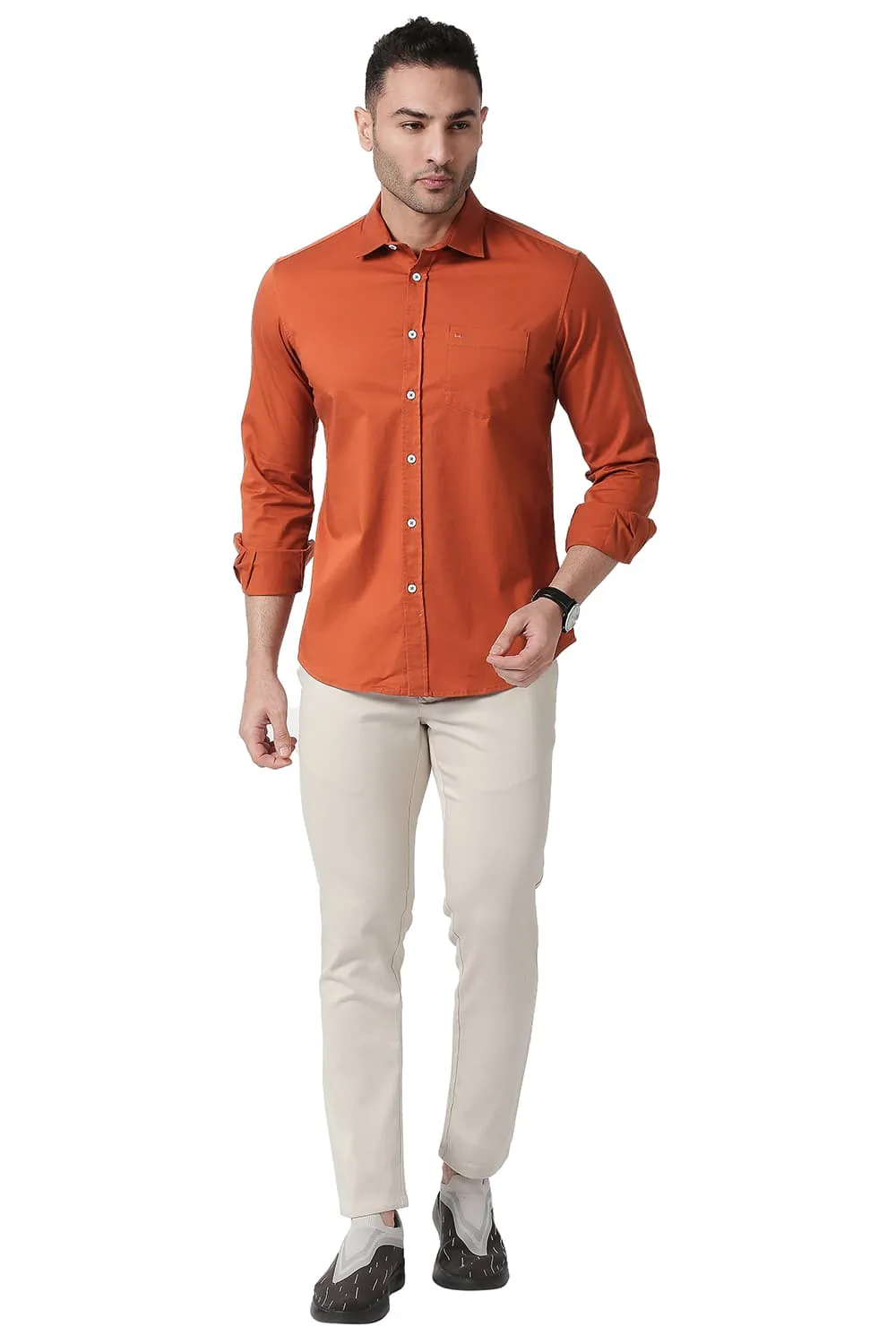 Slim Fit Cotton Twill Stretch Shirt
