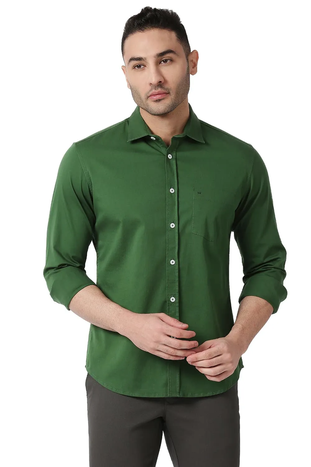 Slim Fit Cotton Twill Stretch Shirt