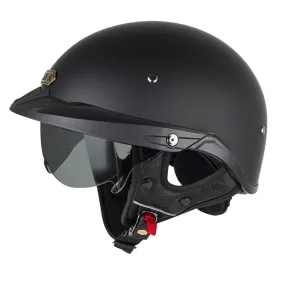 Sturgis Style DOT Helmet with Retractable UV Lens - Matte Black