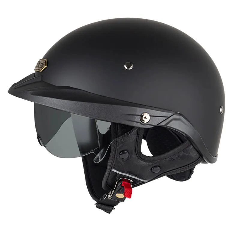 Sturgis Style DOT Helmet with Retractable UV Lens - Matte Black