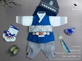 White Tiger Indigo Baek il and Dol Baby Boy Hanbok