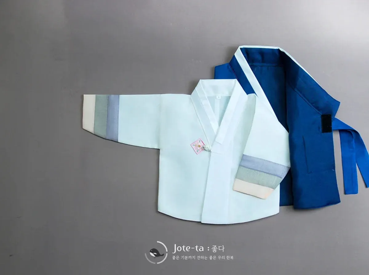 White Tiger Indigo Baek il and Dol Baby Boy Hanbok