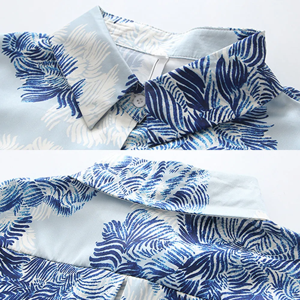 Wholesale Women Clothing Printed Lapel Temperament Shirt